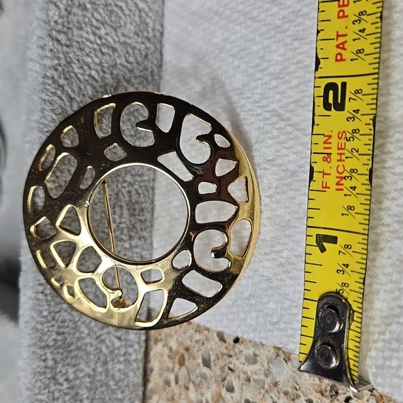 Vintage Gold-Tone Openwork Art Deco Brooch - Picture 6 of 12